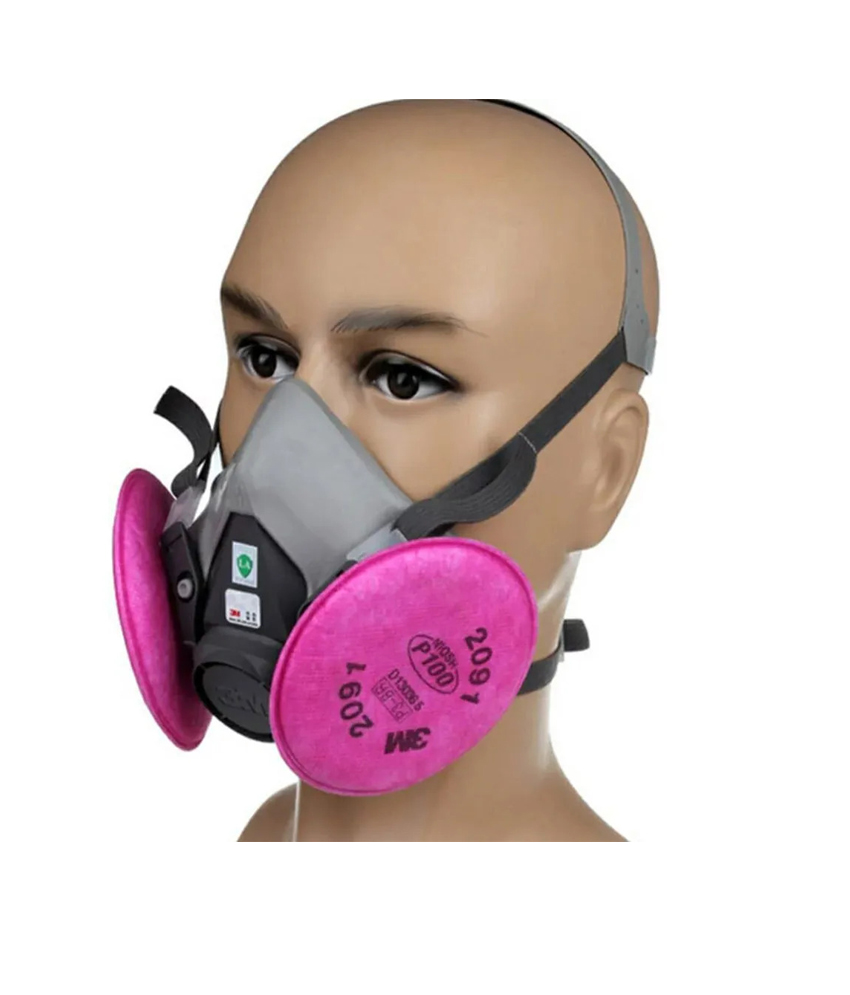 3M 6200 Respirator Mask With 2091 P100 Filters