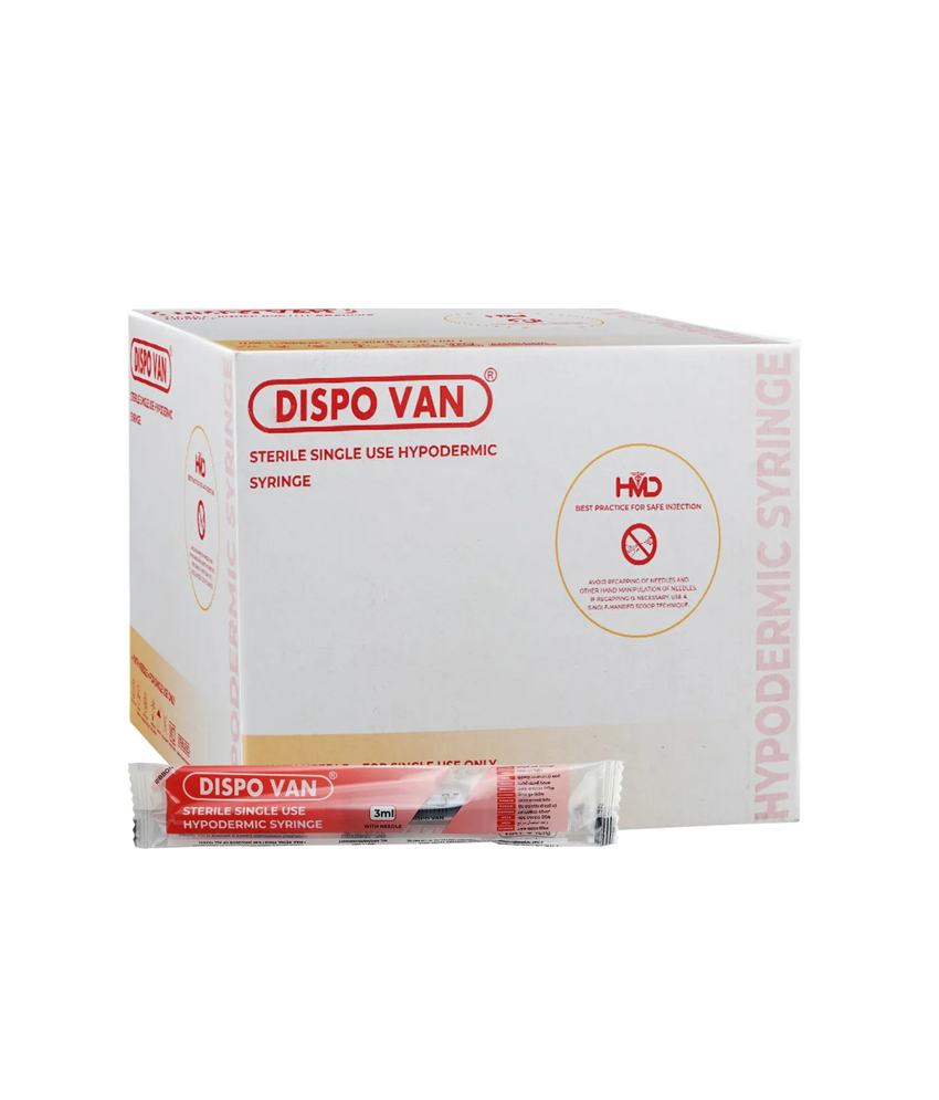 Hmd Dispo Van Syringe 3ml 24 Gauge 1 Inch Needle