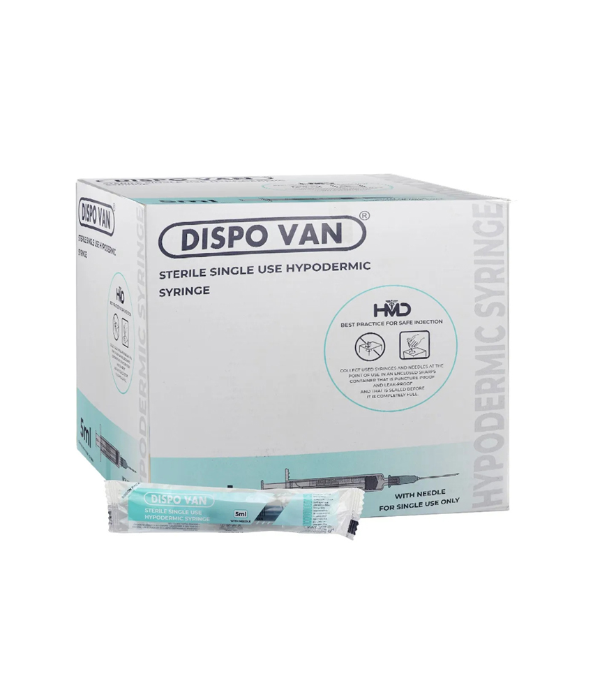 Hmd Dispo Van Syringe 5ml 24 Gauge 1 Inch Needle