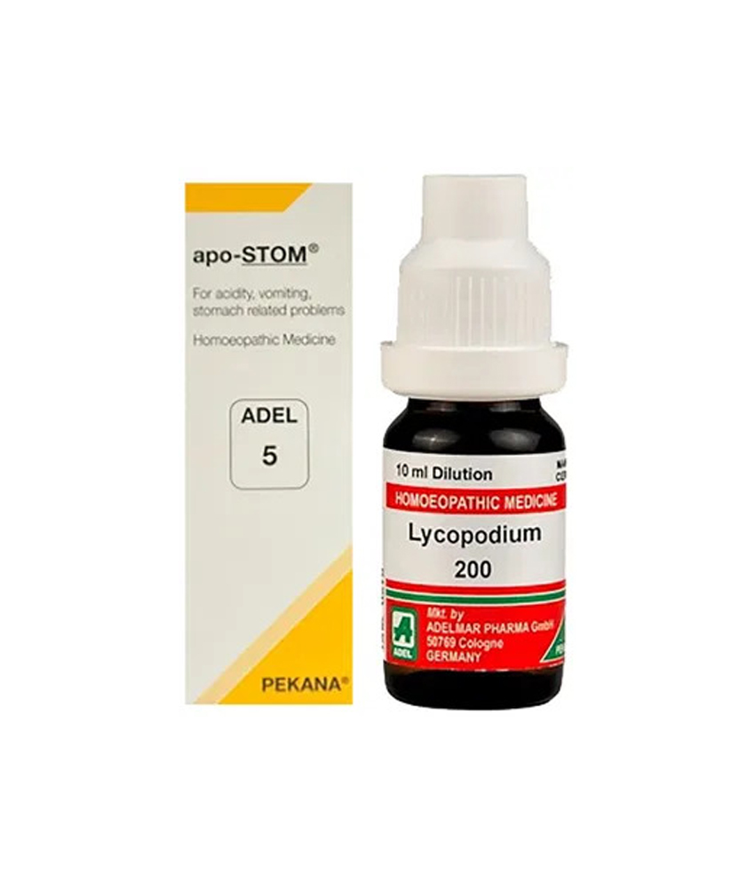 ADEL Stomach Care Combo Pack of ADEL 5 Apo-Stom Drop 20ml & Lycopodium Clavatum Dilution 200 CH 10ml